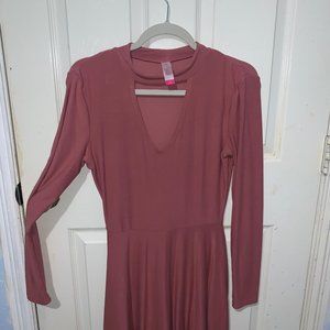 Long Sleeve Light Pink Dress